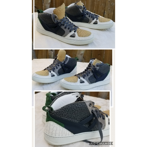 Auth Lanvin Paris high top sneakers tennis shoes - Picture 14 of 16